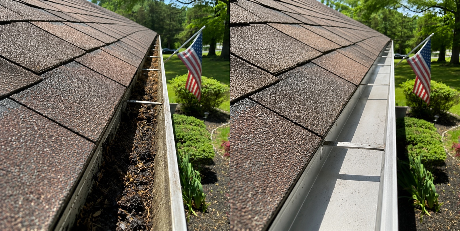 Gutter after cleaning