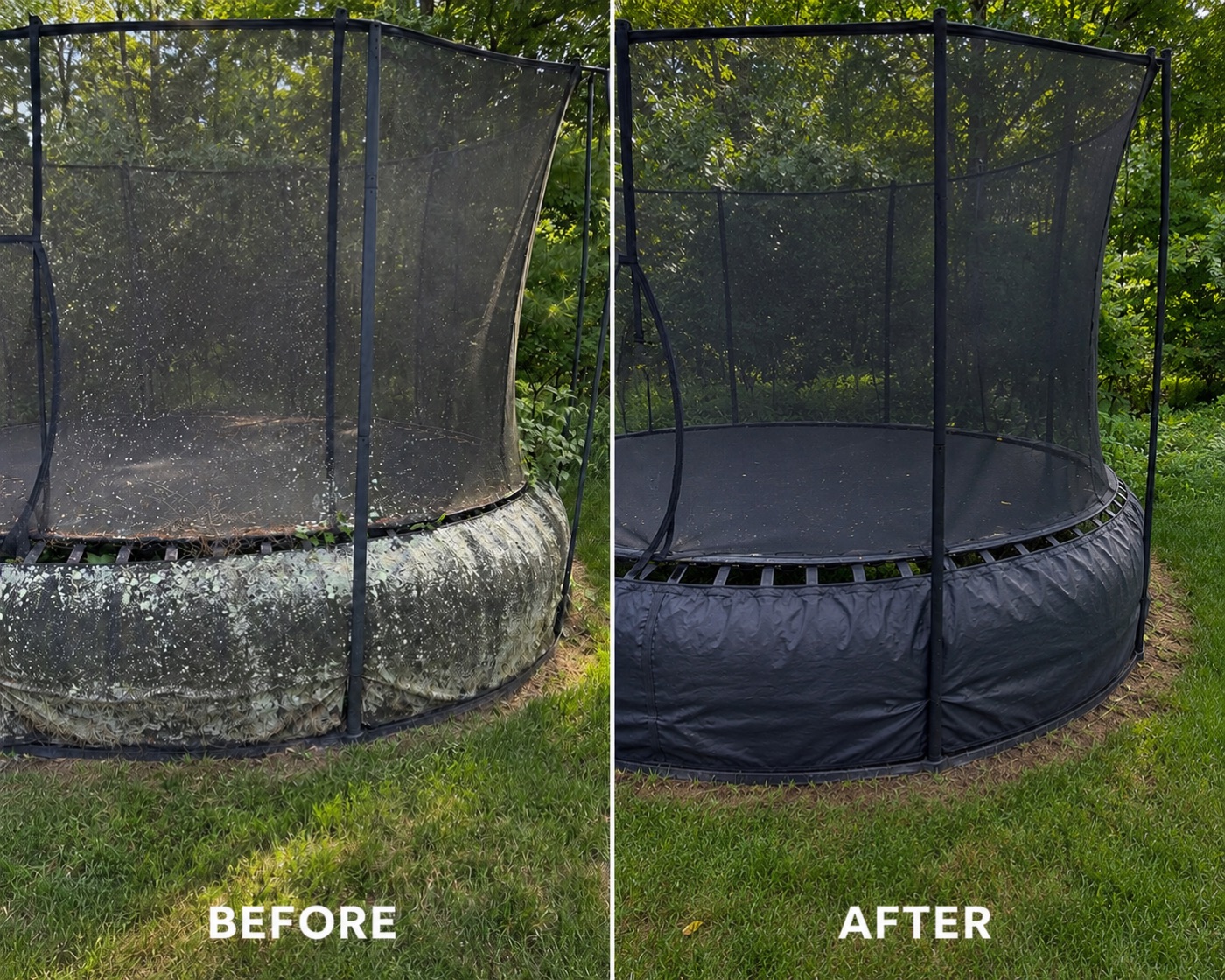 Trampoline after powerwashing